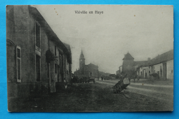Ansichtskarte AK Viéville en Haye 1915 WKI Schubkarren Kirche Strassenansicht Frankreich France 54 Meurthe et Moselle